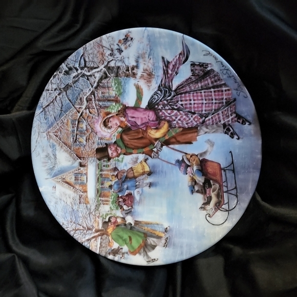 stewart sherwood Accents Stewart Sherwood Skating On The Pond Collectors Plate 99 Poshmark